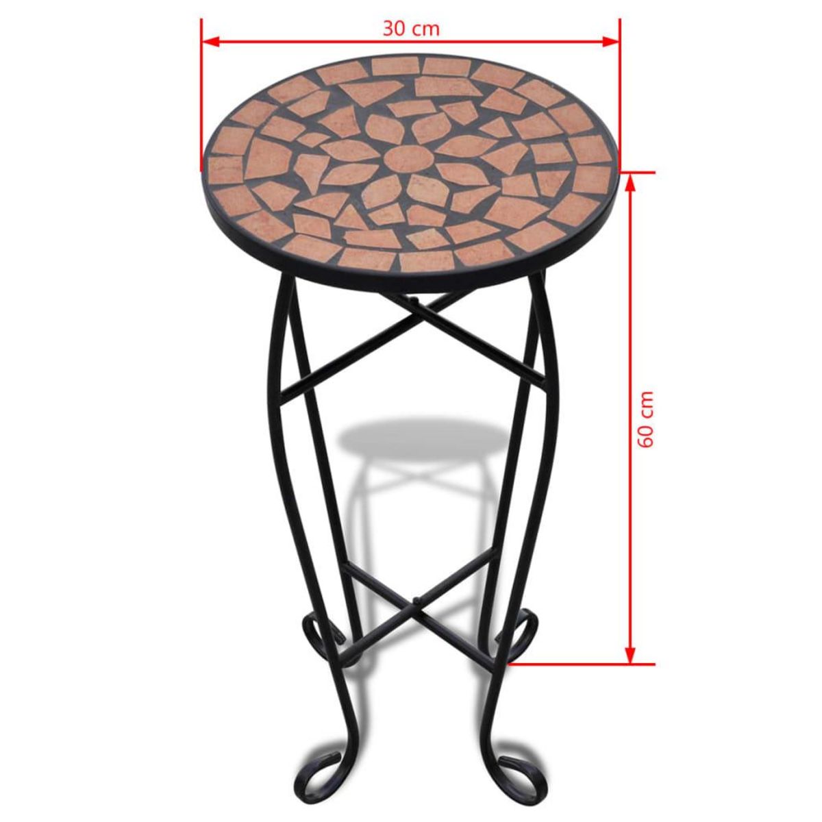 VIDAXL Table d'appoint Mosaïque Terre cuite
