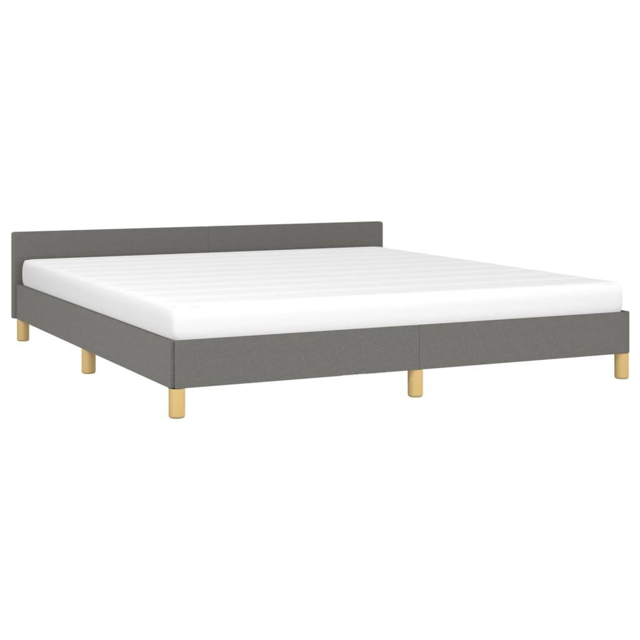Voir la diapositive 3 : VIDAXL Cadre de lit sans matelas gris fonce 160x200 cm tissu