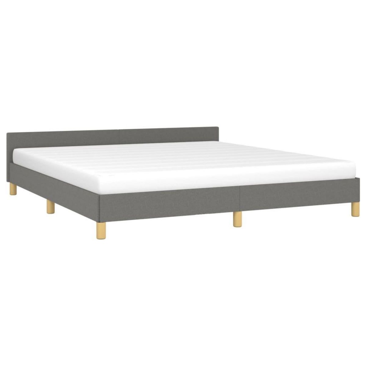 VIDAXL Cadre de lit sans matelas gris fonce 160x200 cm tissu