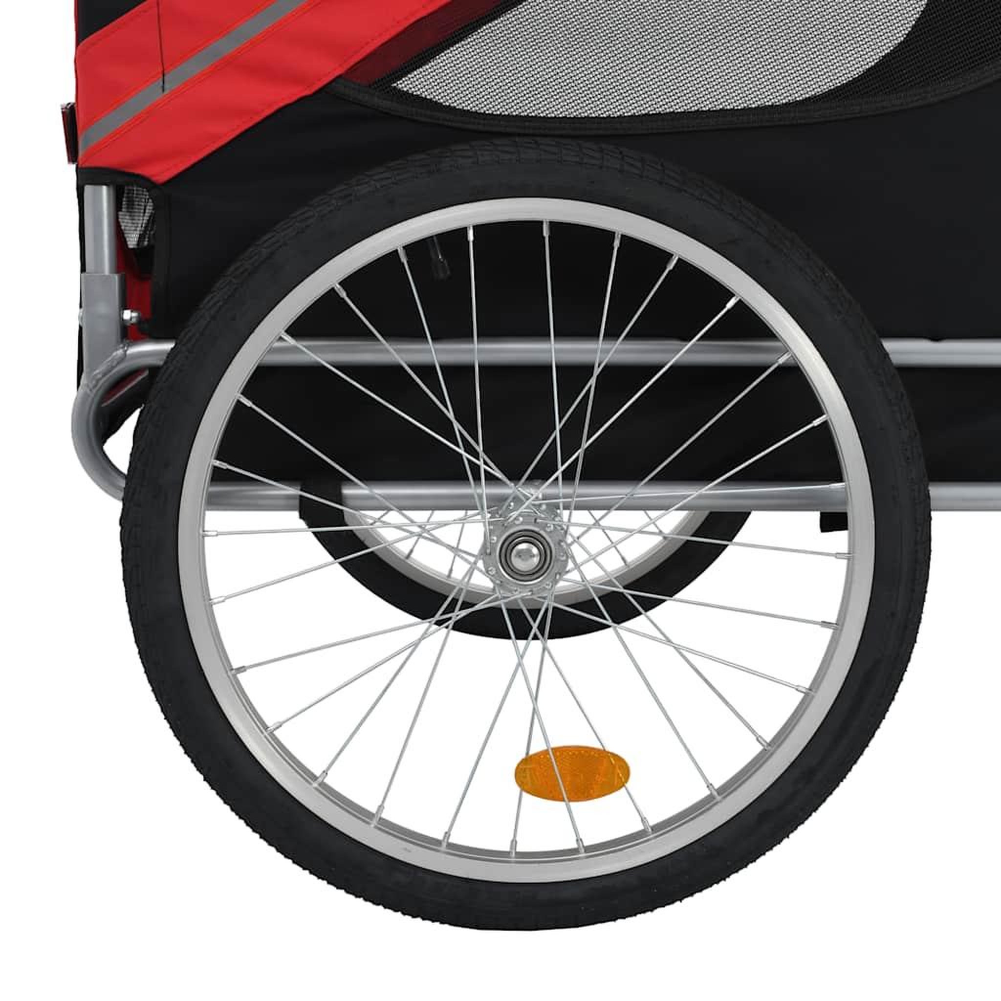 Voir la diapositive 4 : VIDAXL Remorque de velo pour animaux de compagnie rouge et noir