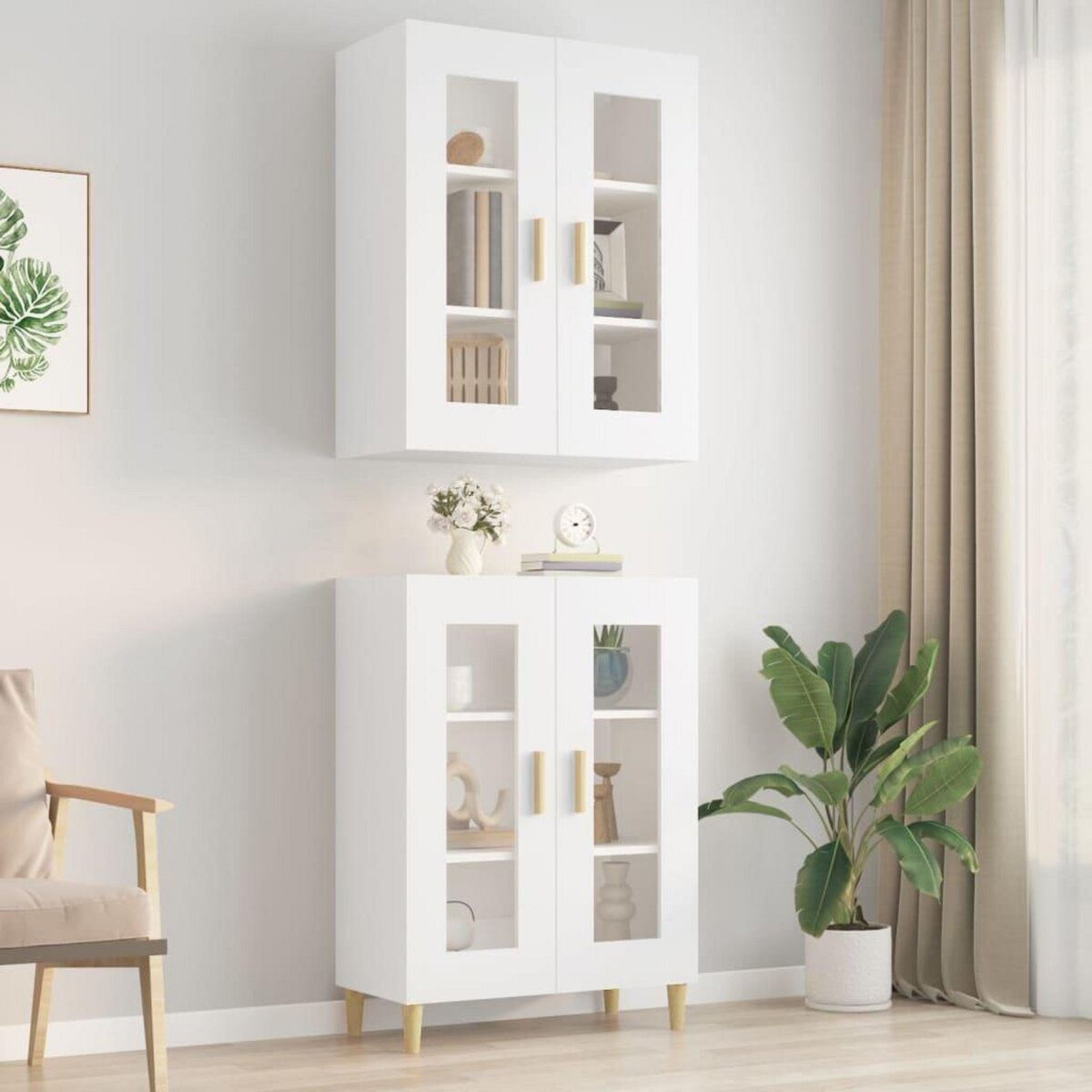 VIDAXL Armoire murale suspendue Blanc 69,5x34x90 cm