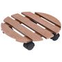 Voir la diapositive 2 : VIDAXL Chariots a plantes 2 pcs Marron Ø30x7,5 cm WPC