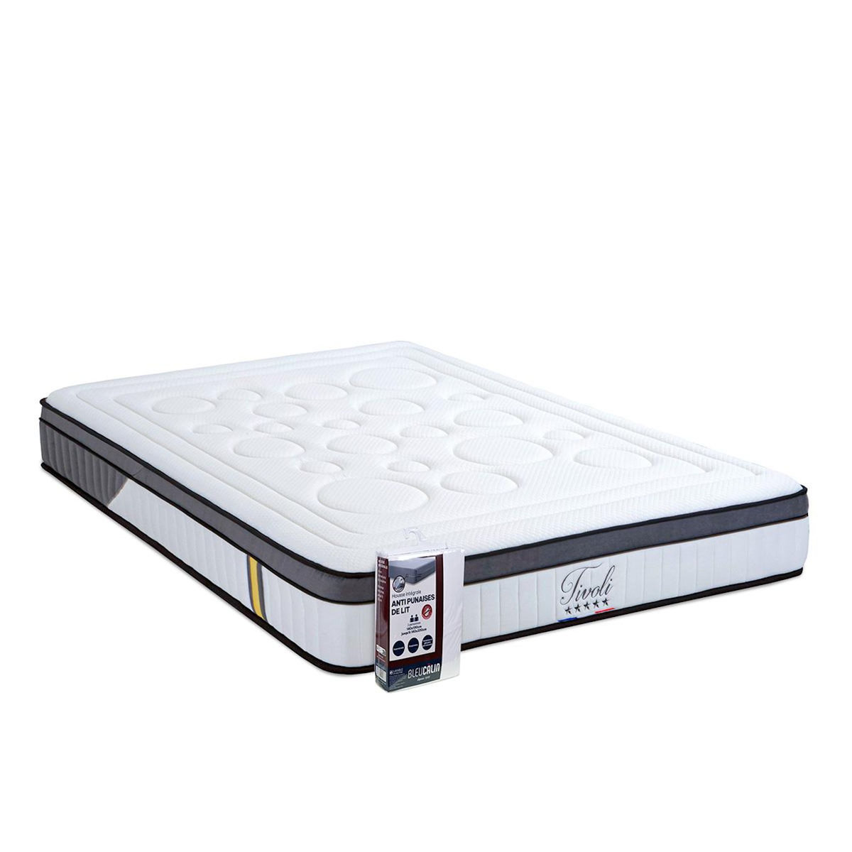BELLECOUR BELLECOUR LITERIE | Ensemble TIVOLI | Matelas Mémoire de forme + Protège matelas anti punaise