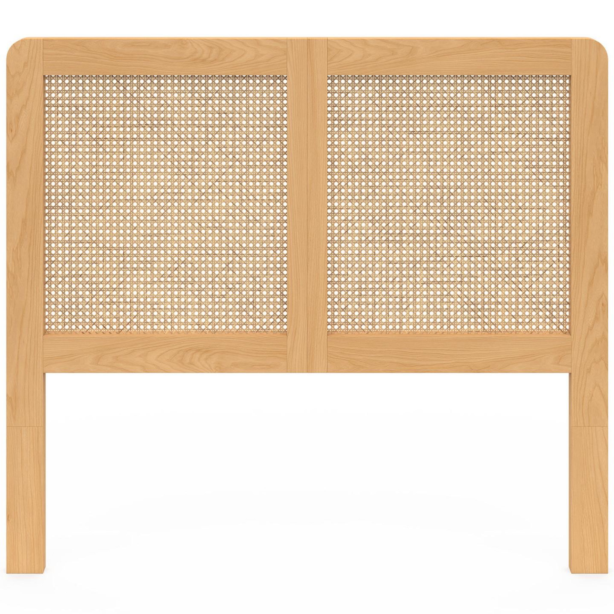 Voir la diapositive 3 : ID MARKET Tête de lit sur pied EDHEN 90 cm cannage et bois