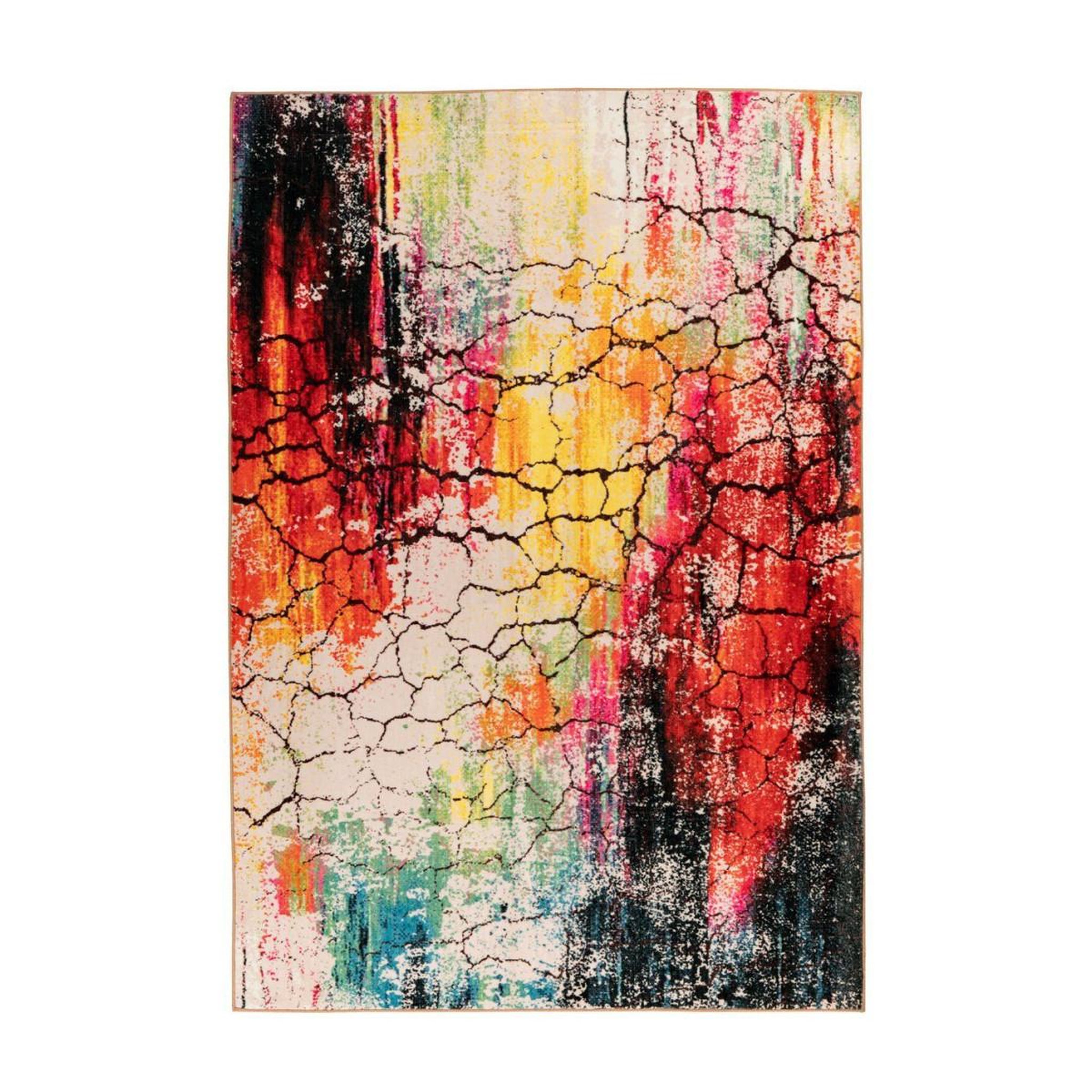 Voir la diapositive 1 : Paris Prix Tapis Tissé Doux à Poils Plats  Saphira  Multicolore