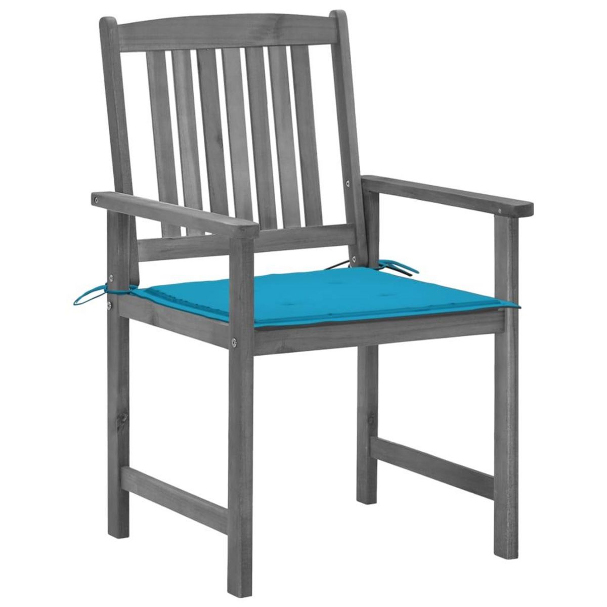 VIDAXL Chaises de jardin et coussins lot de 4 Gris Bois acacia massif