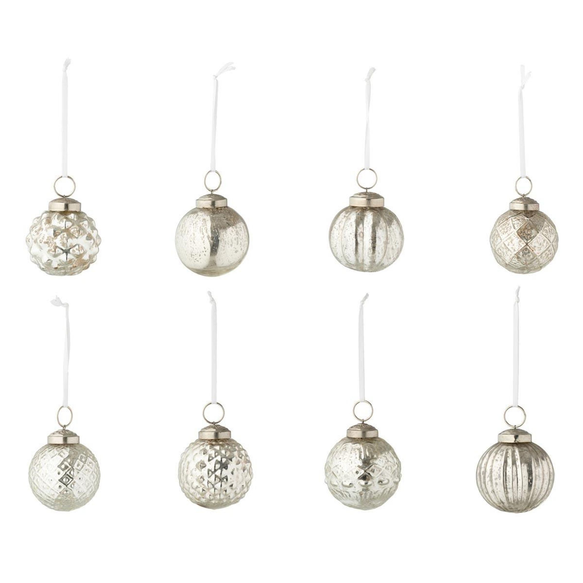 Paris Prix Lot de 40 Boules de Noël  8 Motifs  6cm Argent