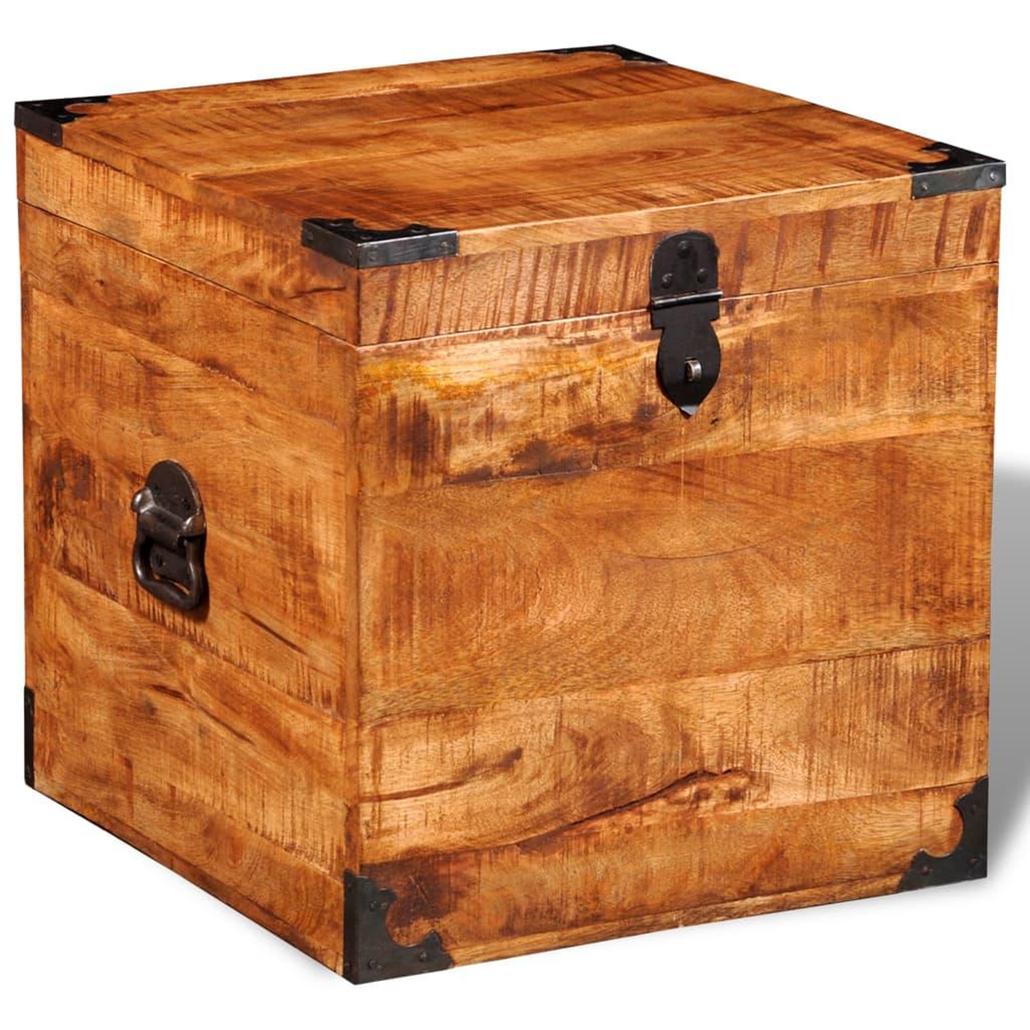 Voir la diapositive 5 : VIDAXL Coffre de rangement cubique bois de manguier brut