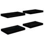 Voir la diapositive 2 : VIDAXL Etagere murale flottante 4 pcs Noir brillant 40x23x3,8 cm MDF