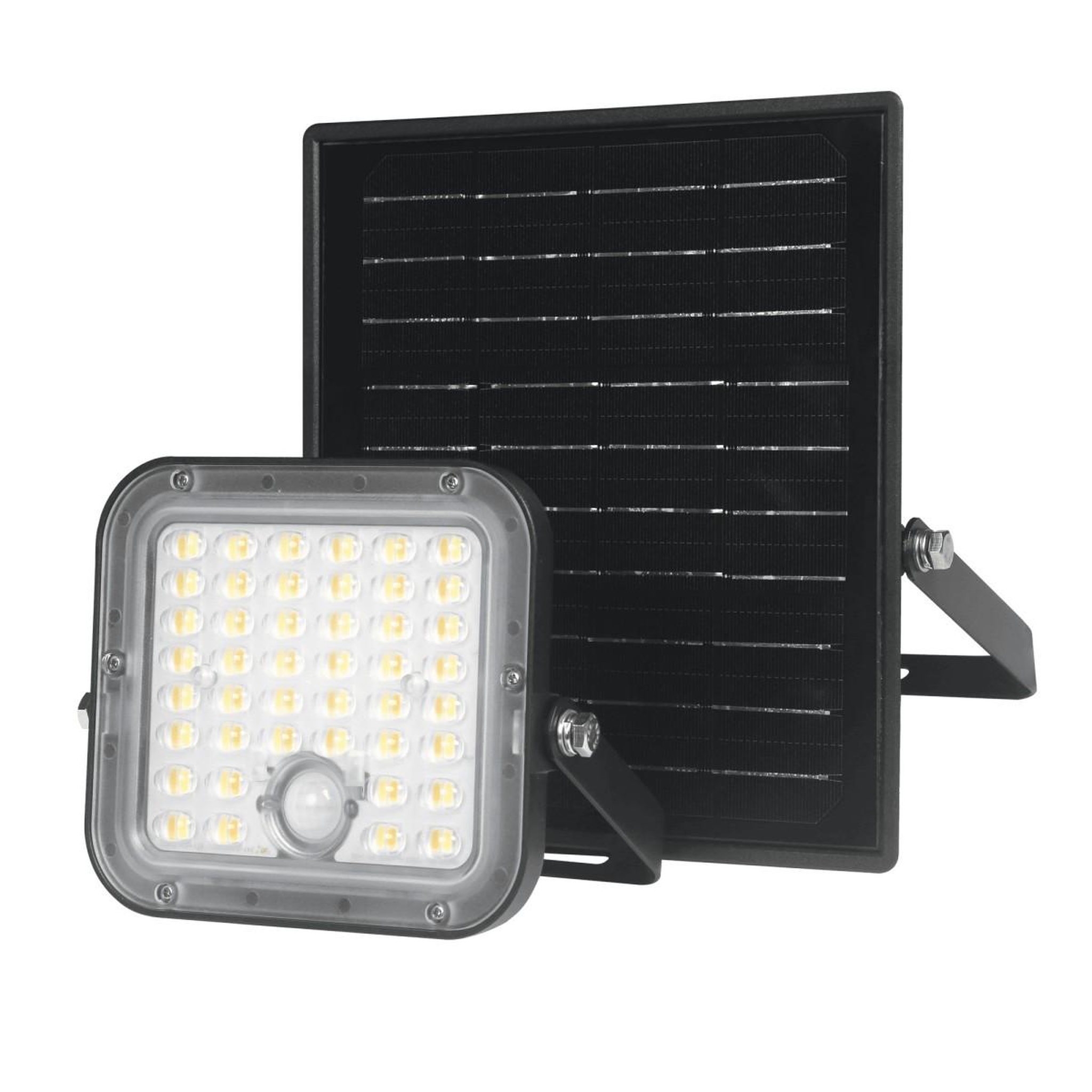 ASLO Projecteur solaire led 10w 1500lm détecteur de mouvement télécommande spot exterieur noir jardin panneau déporté 5m aslo