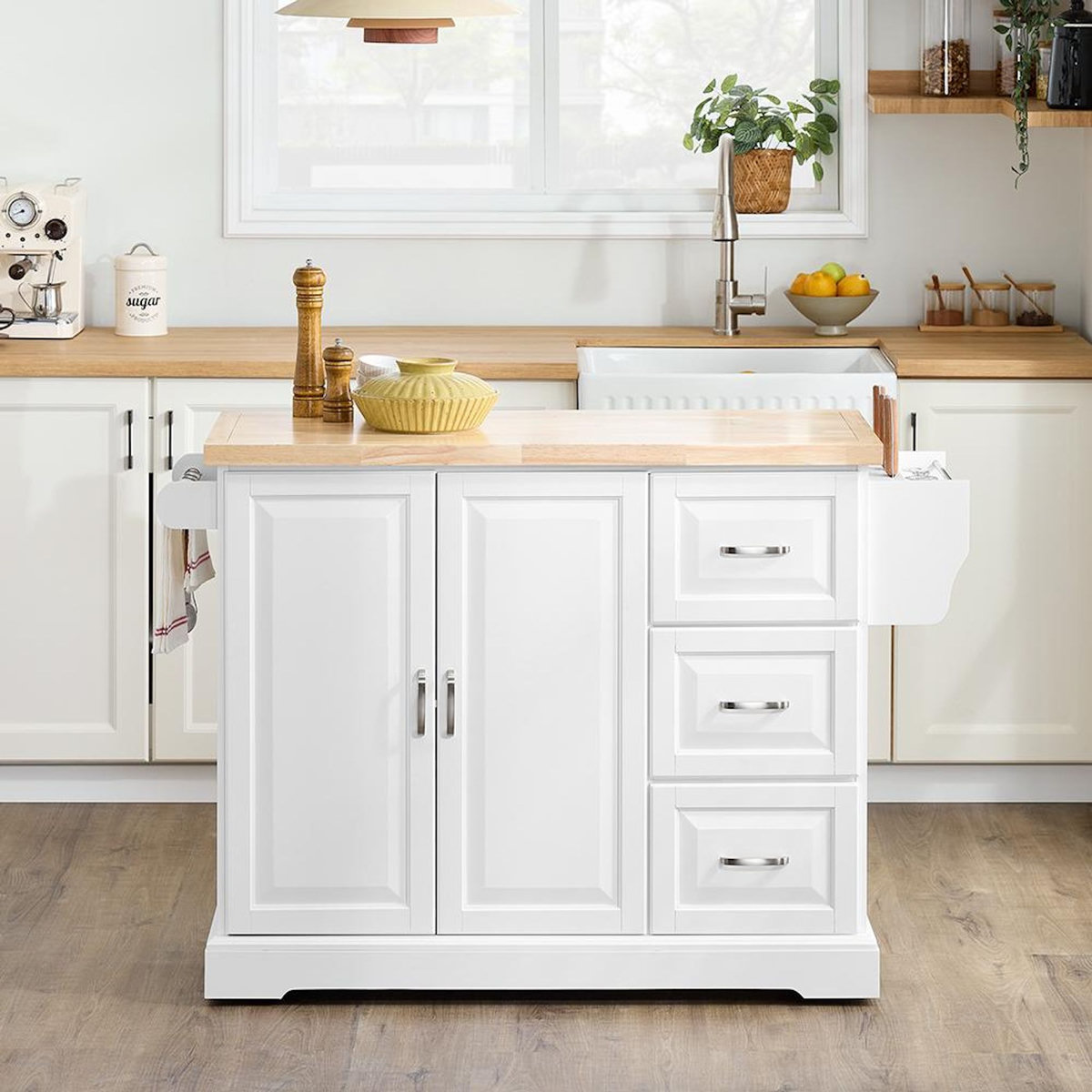 SOBUY SoBuy - Îlot De Cuisine à trois tiroirs - Classique - FKW41-II