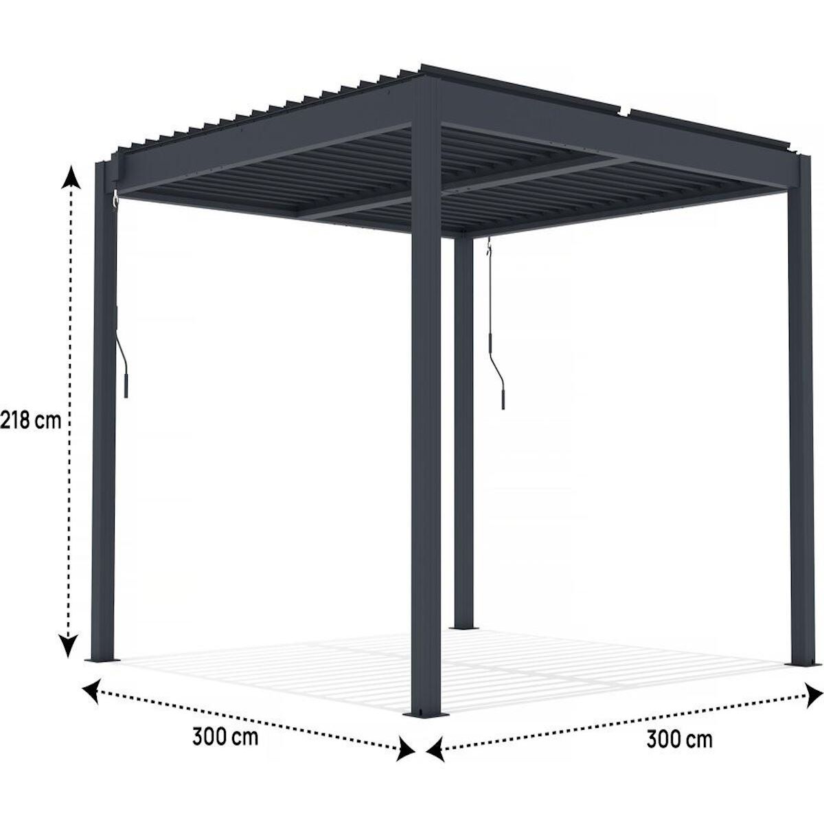 Habitat et Jardin Pergola bioclimatique en aluminium  Windsor  - 3 x 3 m - Anthracite