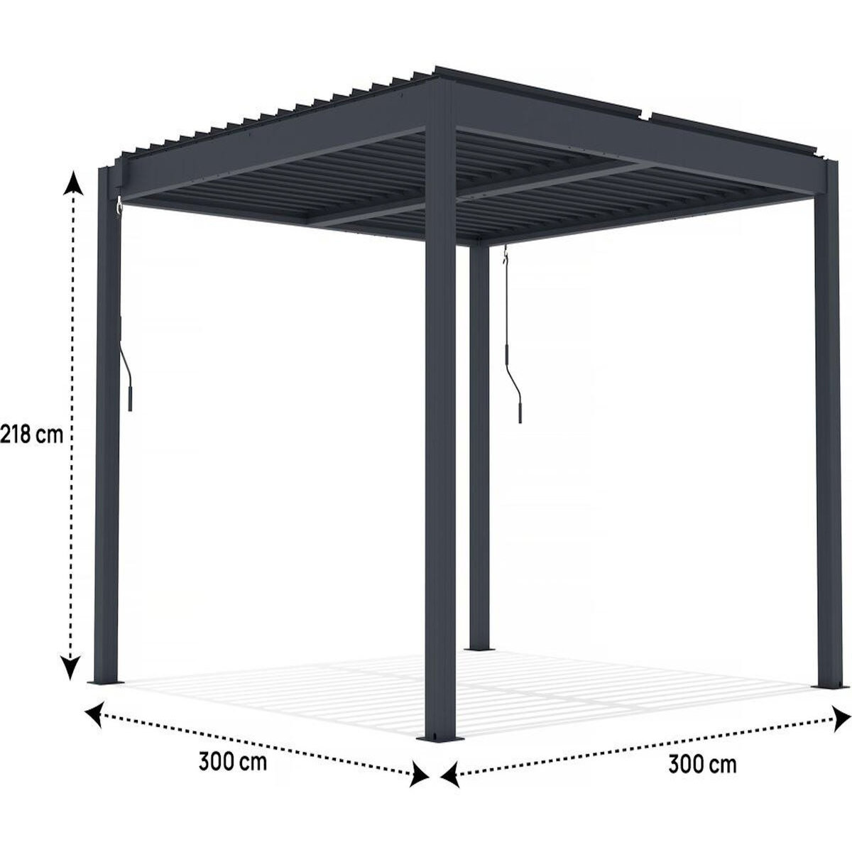 Habitat et Jardin Pergola bioclimatique en aluminium  Windsor  - 3 x 3 m - Anthracite