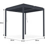 Voir la diapositive 4 : Habitat et Jardin Pergola bioclimatique en aluminium  Windsor  - 3 x 3 m - Anthracite