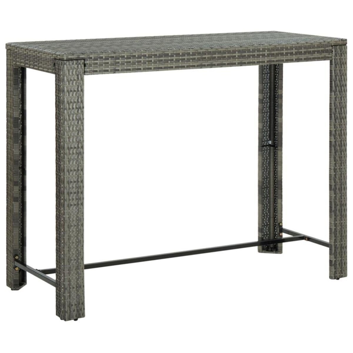 VIDAXL Table de bar de jardin Gris 140,5x60,5x110,5 cm Resine tressee