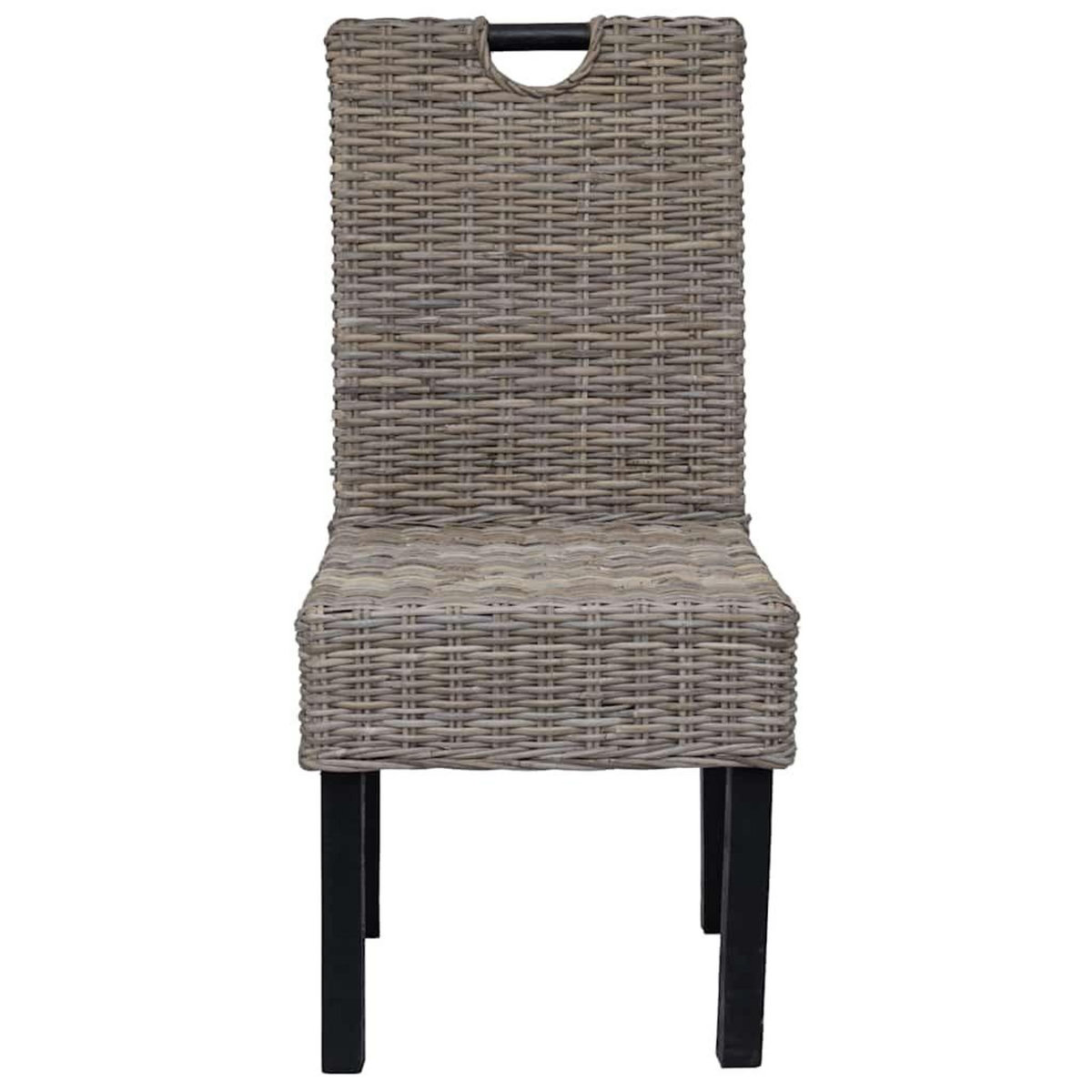 VIDAXL Chaises a manger lot de 4 rotin Kubu bois de manguier