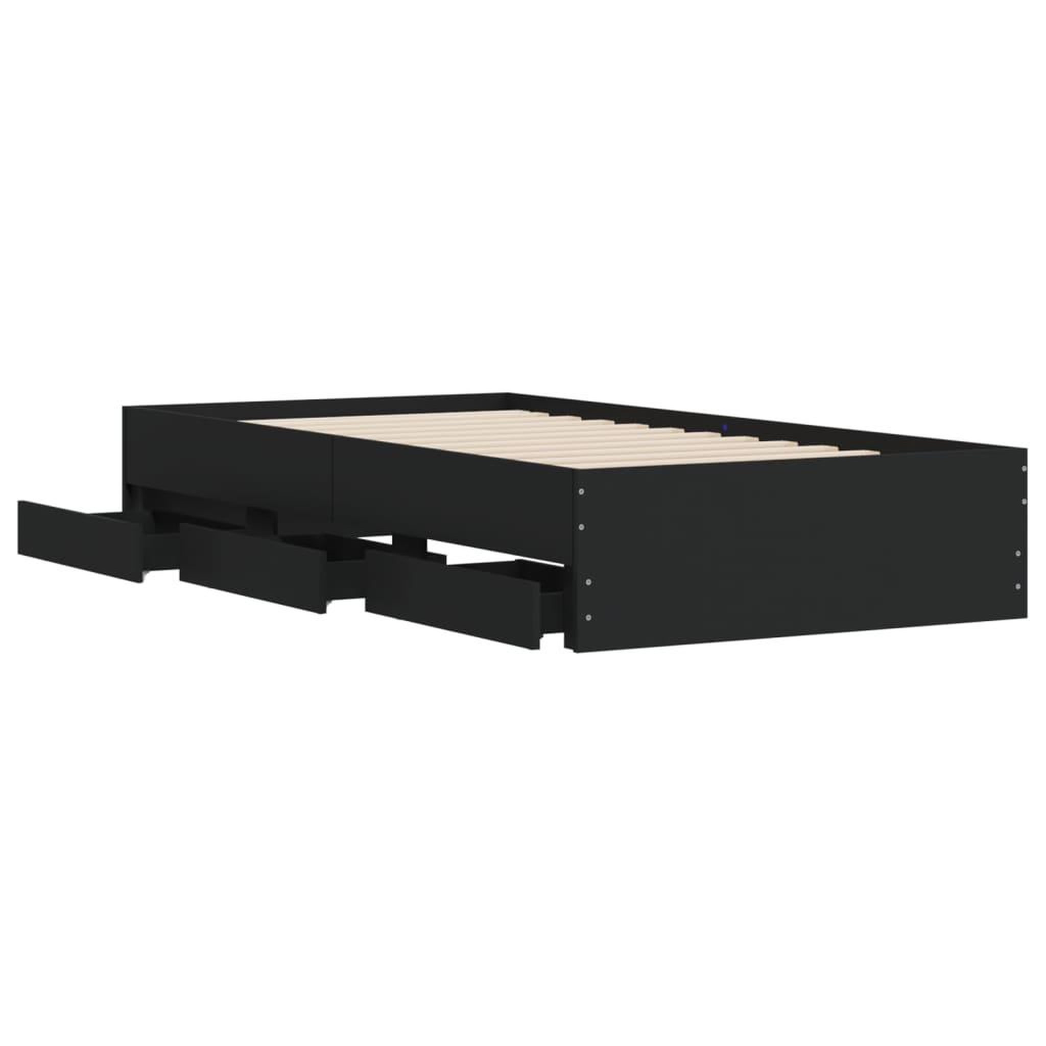 Voir la diapositive 5 : VIDAXL Cadre de lit avec tiroirs sans matelas noir 90x190 cm