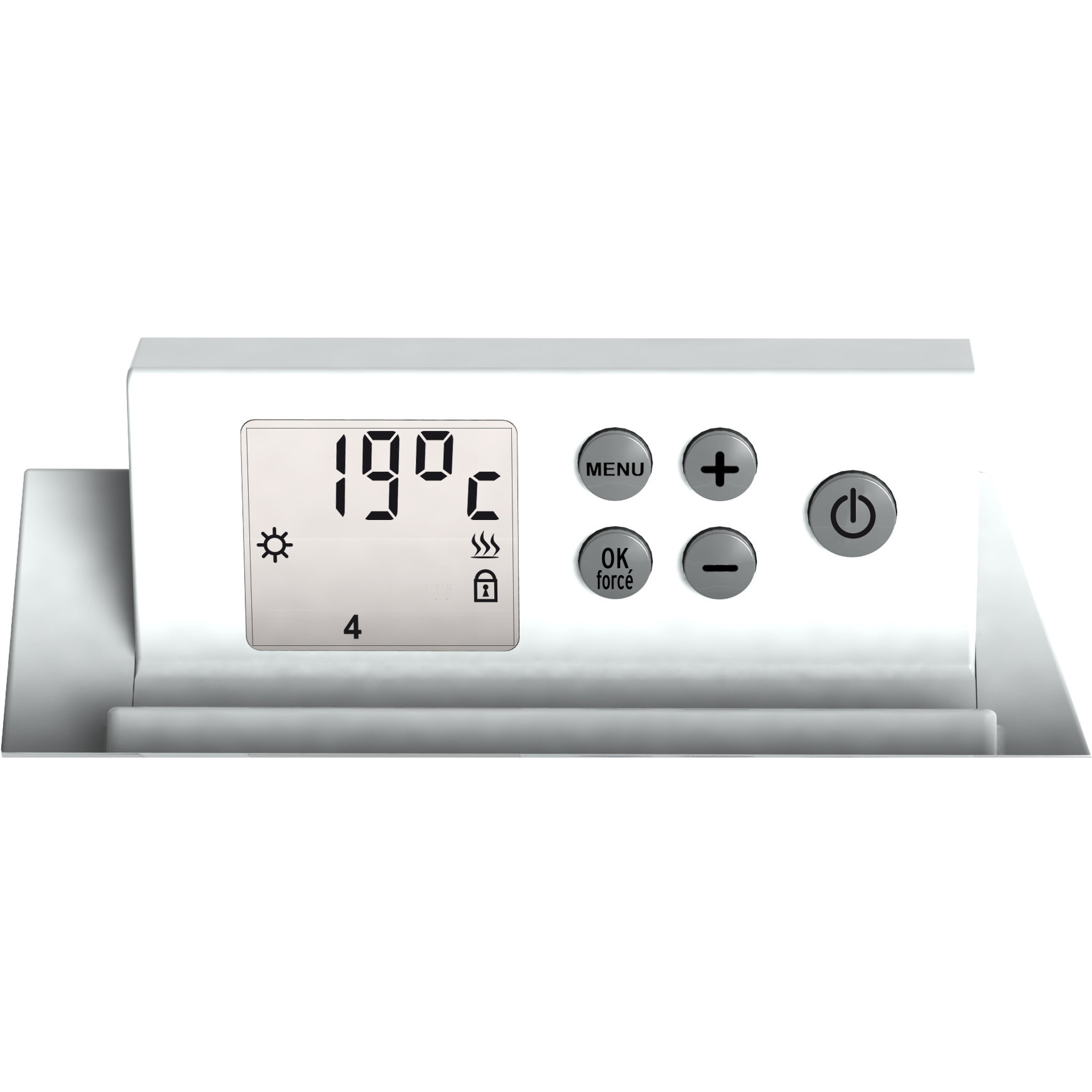 Voir la diapositive 3 : CARRERA Sèche-serviettes électrique 500W avec soufflerie 900W à rayonnement en verre blanc