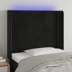 VIDAXL Tete de lit a LED Noir 93x16x118/128 cm Velours