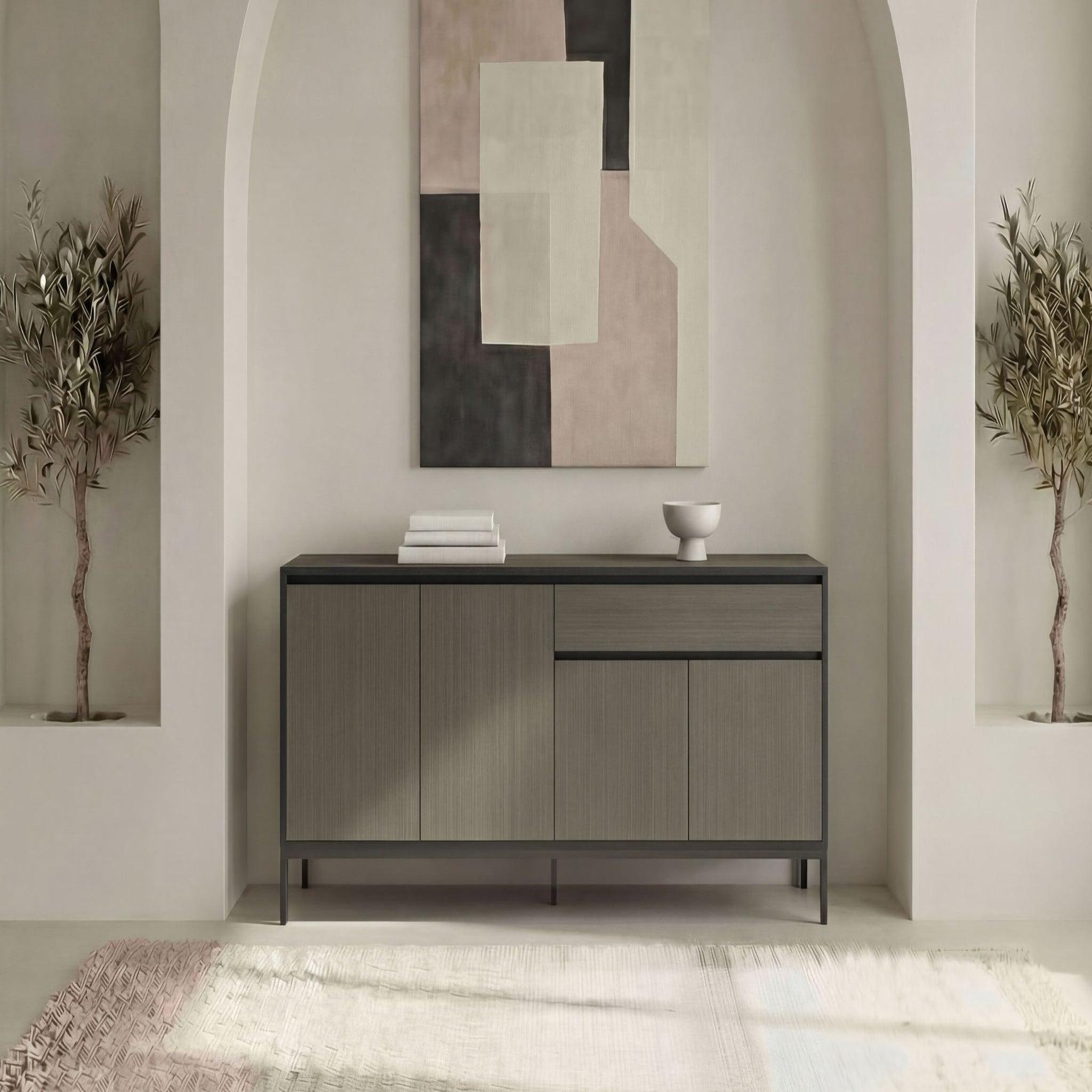 Voir la diapositive 2 : CASANOVA PARIS Vana - buffet 4 portes 180cm en mélamine