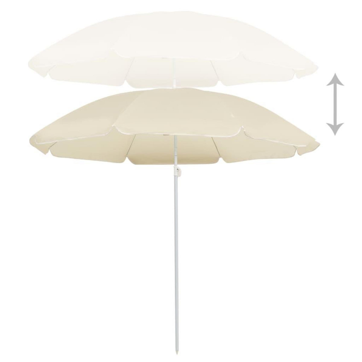 VIDAXL Parasol de jardin avec mat en acier sable 180 cm