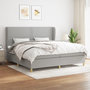 Voir la diapositive 1 : VIDAXL Sommier a lattes de lit avec matelas Gris clair 200x200cm Tissu