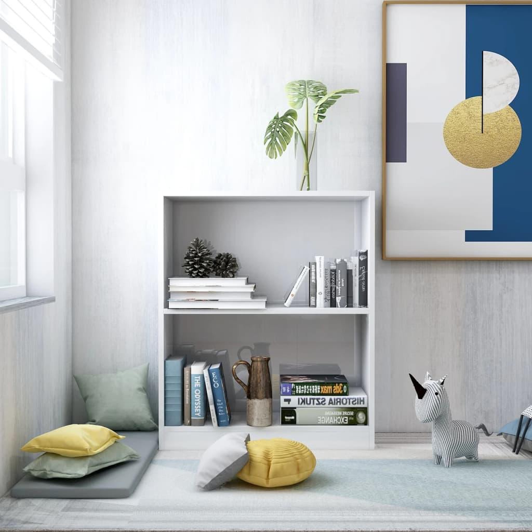 Voir la diapositive 1 : VIDAXL Bibliotheque Blanc brillant 60x24x76 cm Bois d'ingenierie
