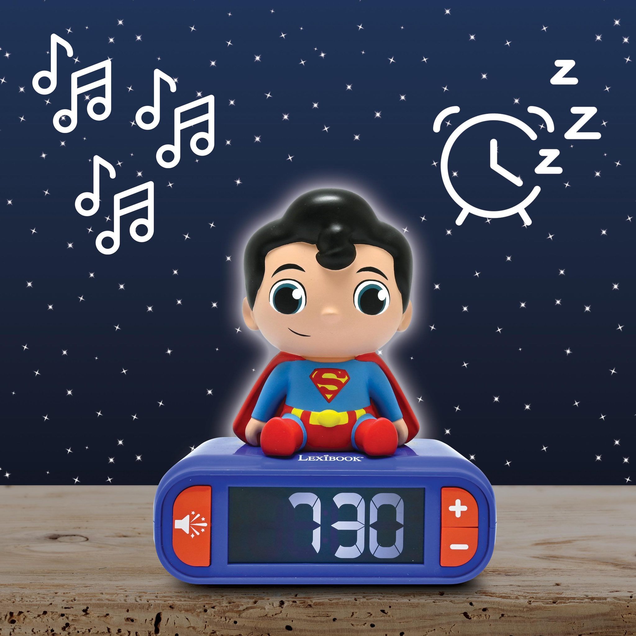 Voir la diapositive 5 : Lexibook Réveil avec veilleuse Superman en 3D