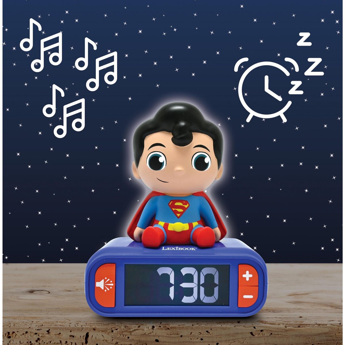 Lexibook Réveil avec veilleuse Superman en 3D