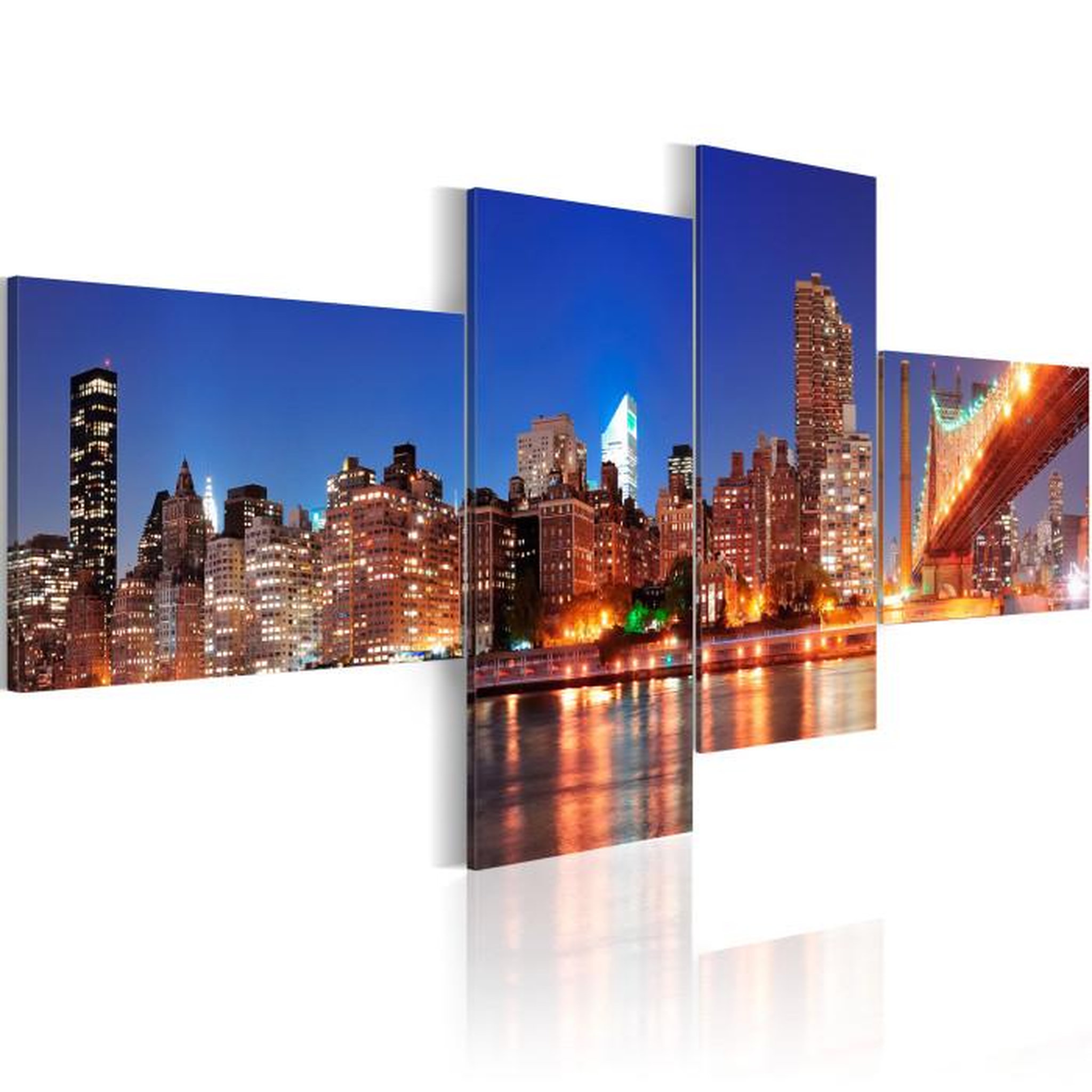 Paris Prix Tableau Imprimé  Panorama de Nuit New York. Coloris disponibles : Multicolore