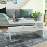VIDAXL Table basse Bois d'ingenierie 90x59x42 cm Blanc