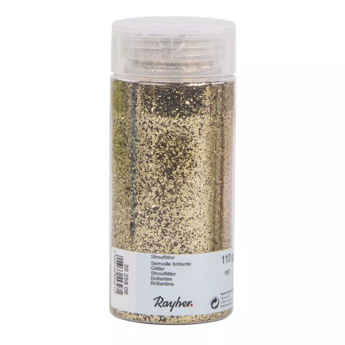 Rayher Paillettes fines, or, boîte 110 g, PET