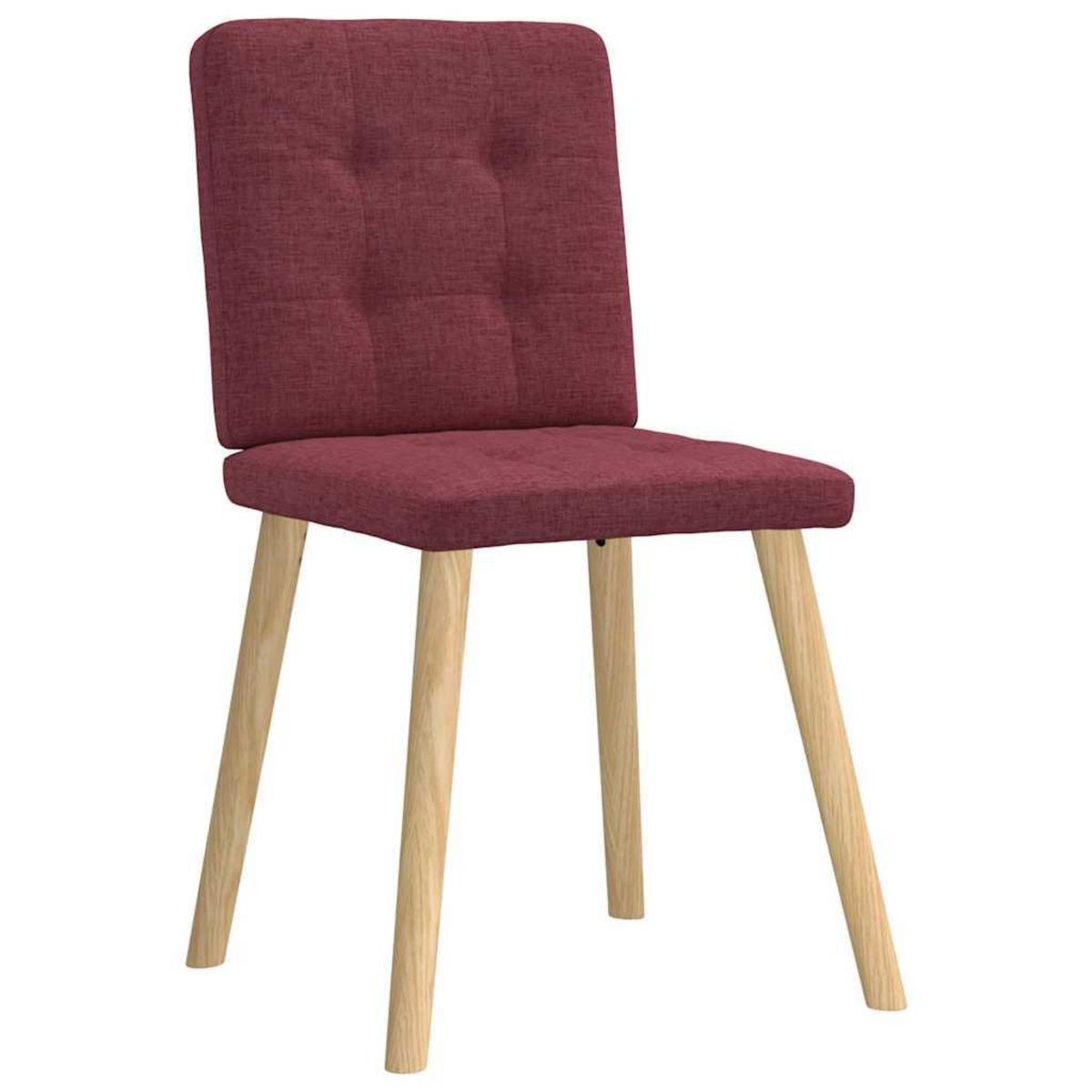 VIDAXL Chaises a manger lot de 6 rouge bordeaux tissu