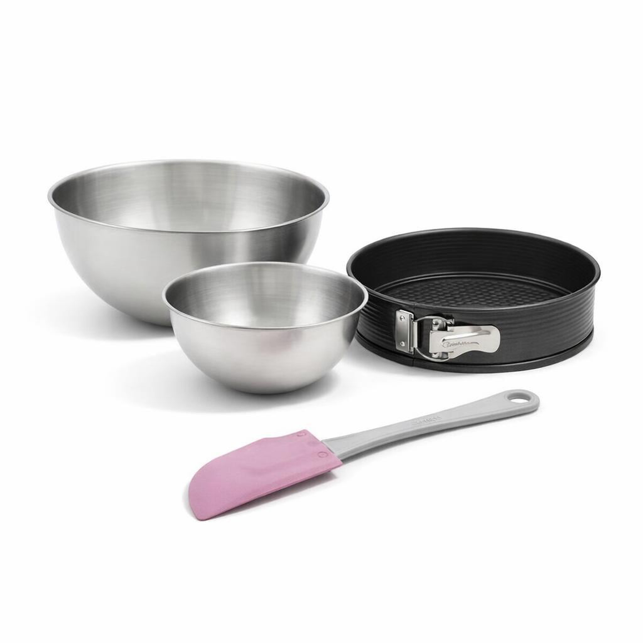 ZENKER Set de 4 ustensiles de pâtisserie moule à gâteaux 2 bols et spatule pâtisserie black mettallic black mettallic zenker  black mettallic