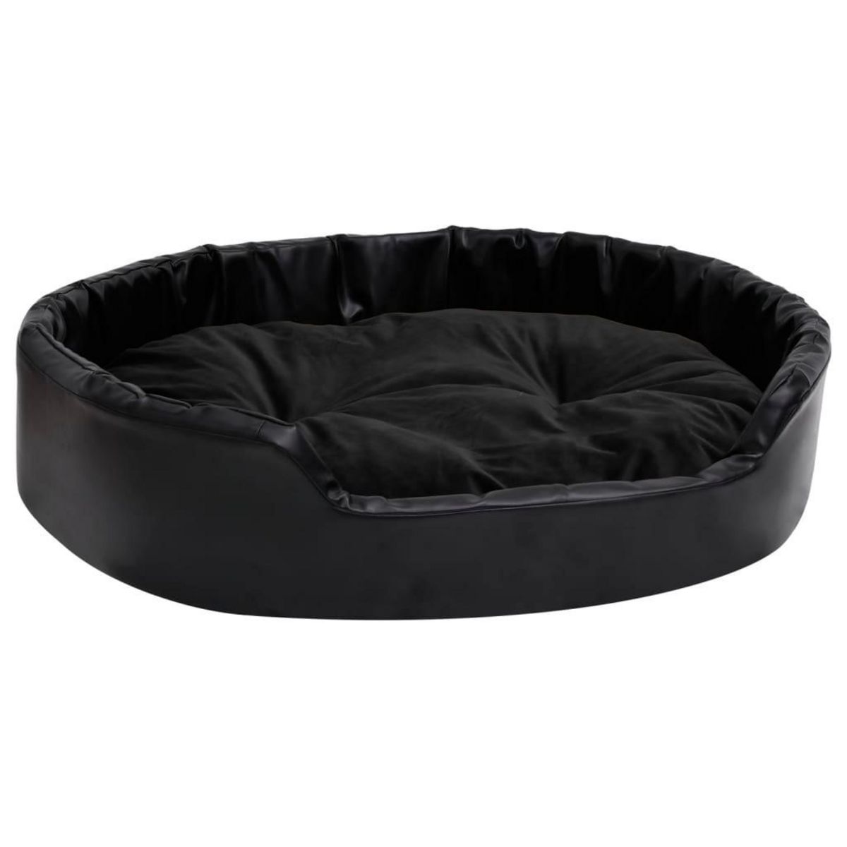 VIDAXL Lit pour chiens Noir 90x79x20 cm Peluche et similicuir
