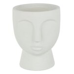 Paris Prix Cache-Pot en Ciment  Visage  22cm Blanc