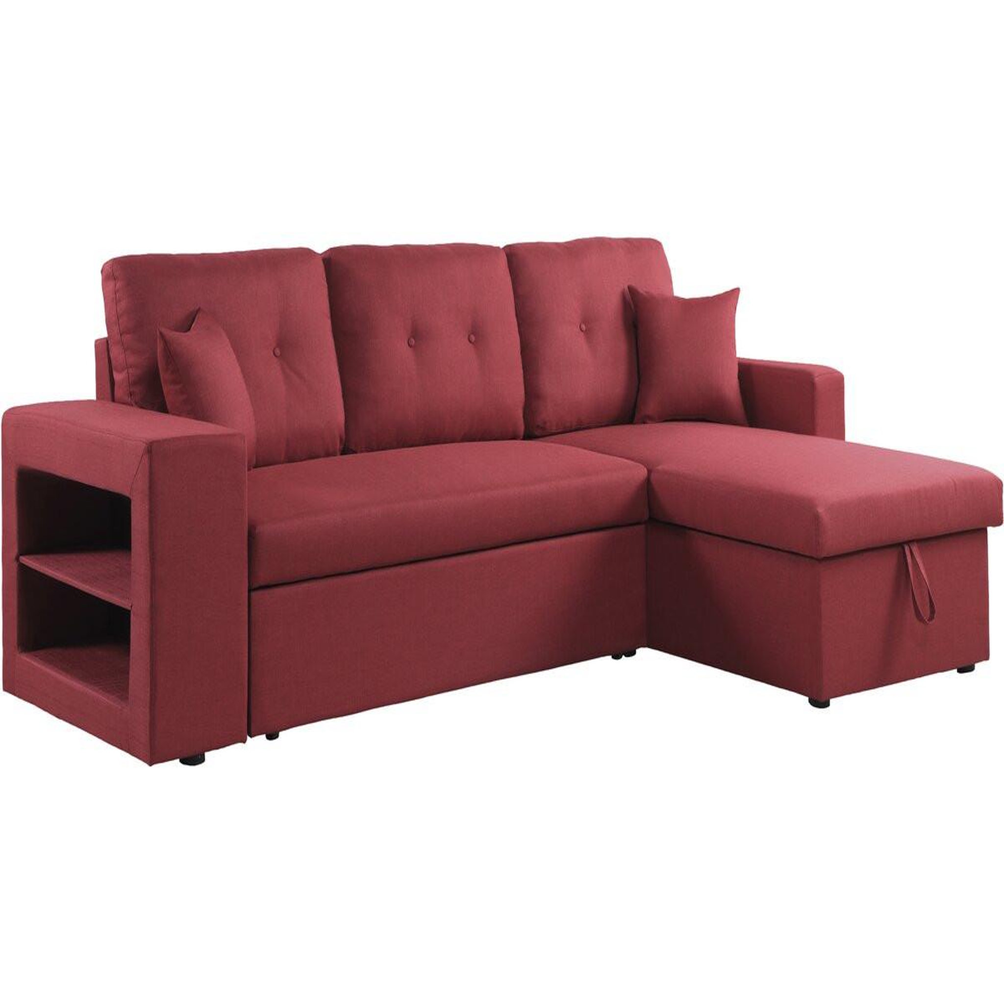 Habitat et Jardin Canapé d'angle convertible/réversible  axel  - 3 places - rouge