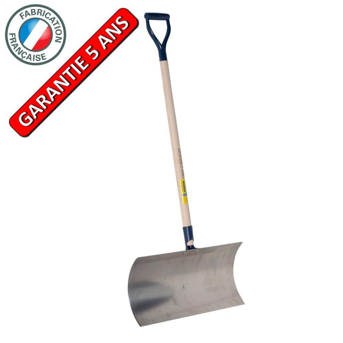 OUTILS PERRIN Poussoir à neige Gratte large aluminium  75 cm manche poignée YD,  pour le déneigement
