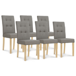 ID MARKET Lot de 6 chaises POLGA capitonnées grises pour salle à manger