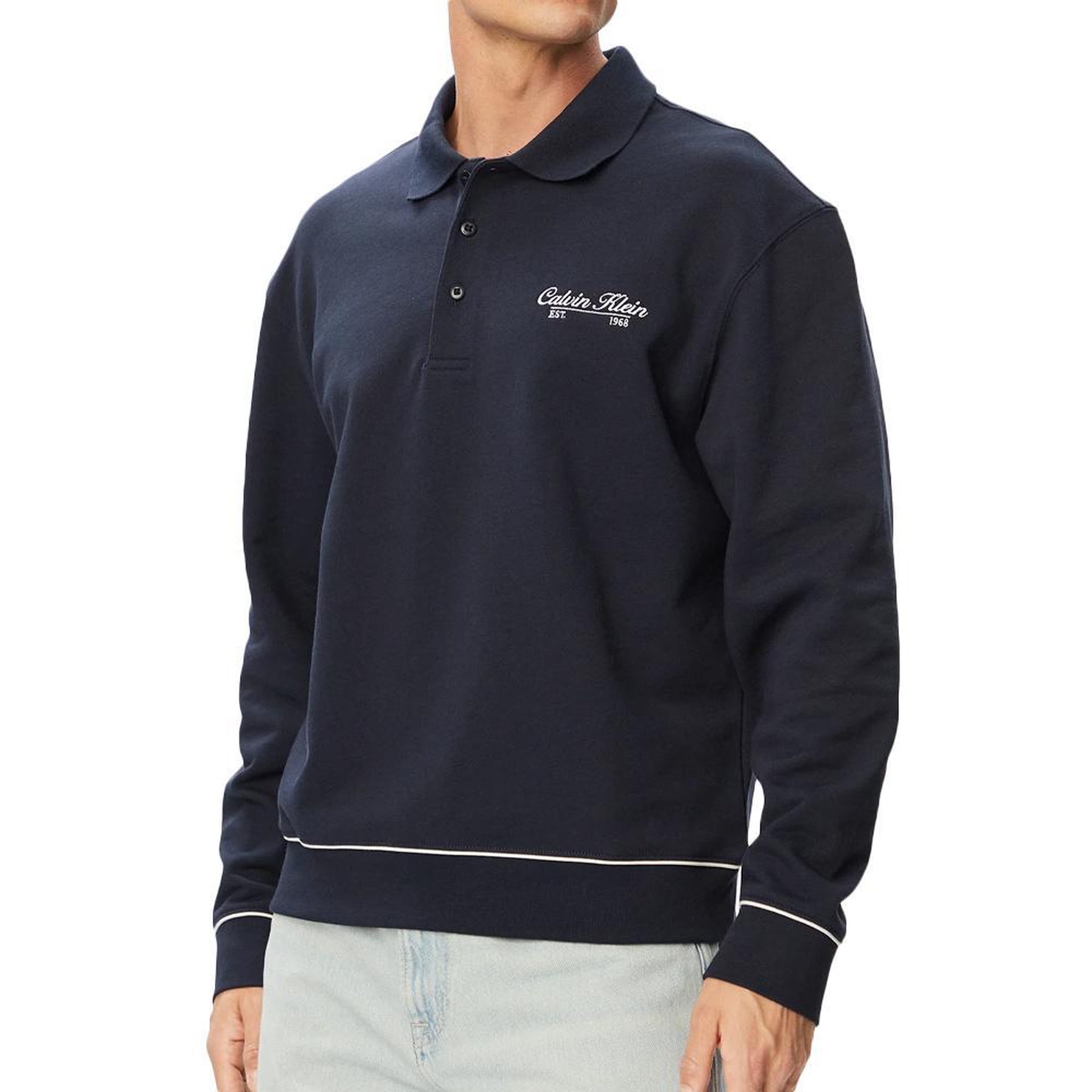 Voir la diapositive 2 : CALVIN KLEIN JEANS Sweat marine homme calvin klein jeans terry
