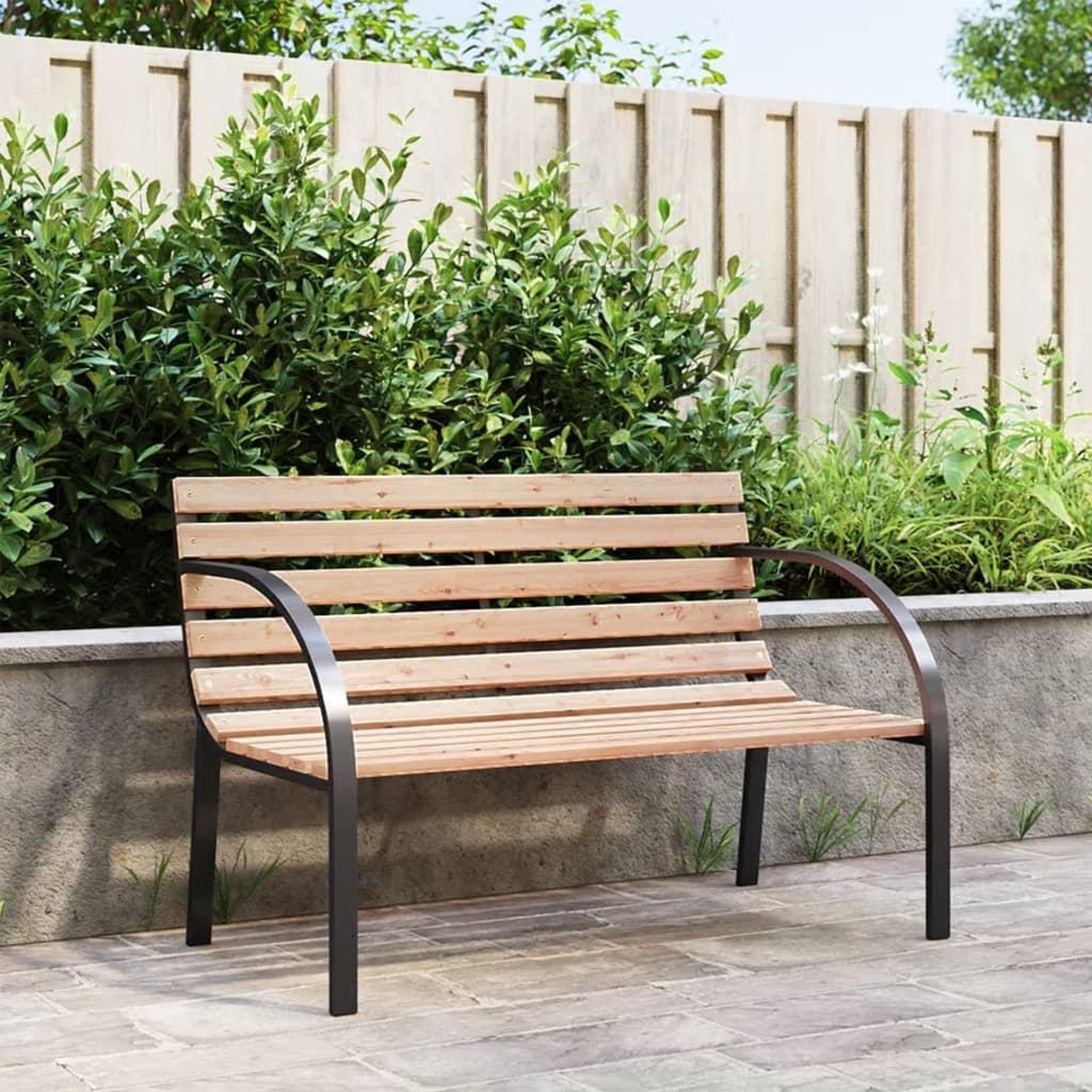 Voir la diapositive 1 : VIDAXL Banc de jardin 120 cm Bois et fer