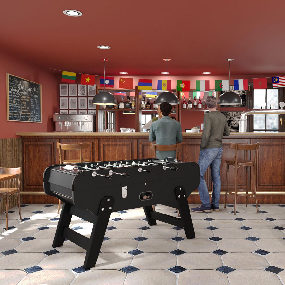 MISTER BABYFOOT Baby foot avec monnayeur en bois clair - Bistrot