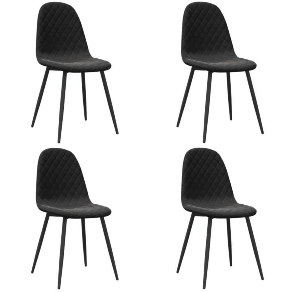 VIDAXL Chaises à manger lot de 4 Noir Velours