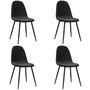 Voir la diapositive 2 : VIDAXL Chaises à manger lot de 4 Noir Velours