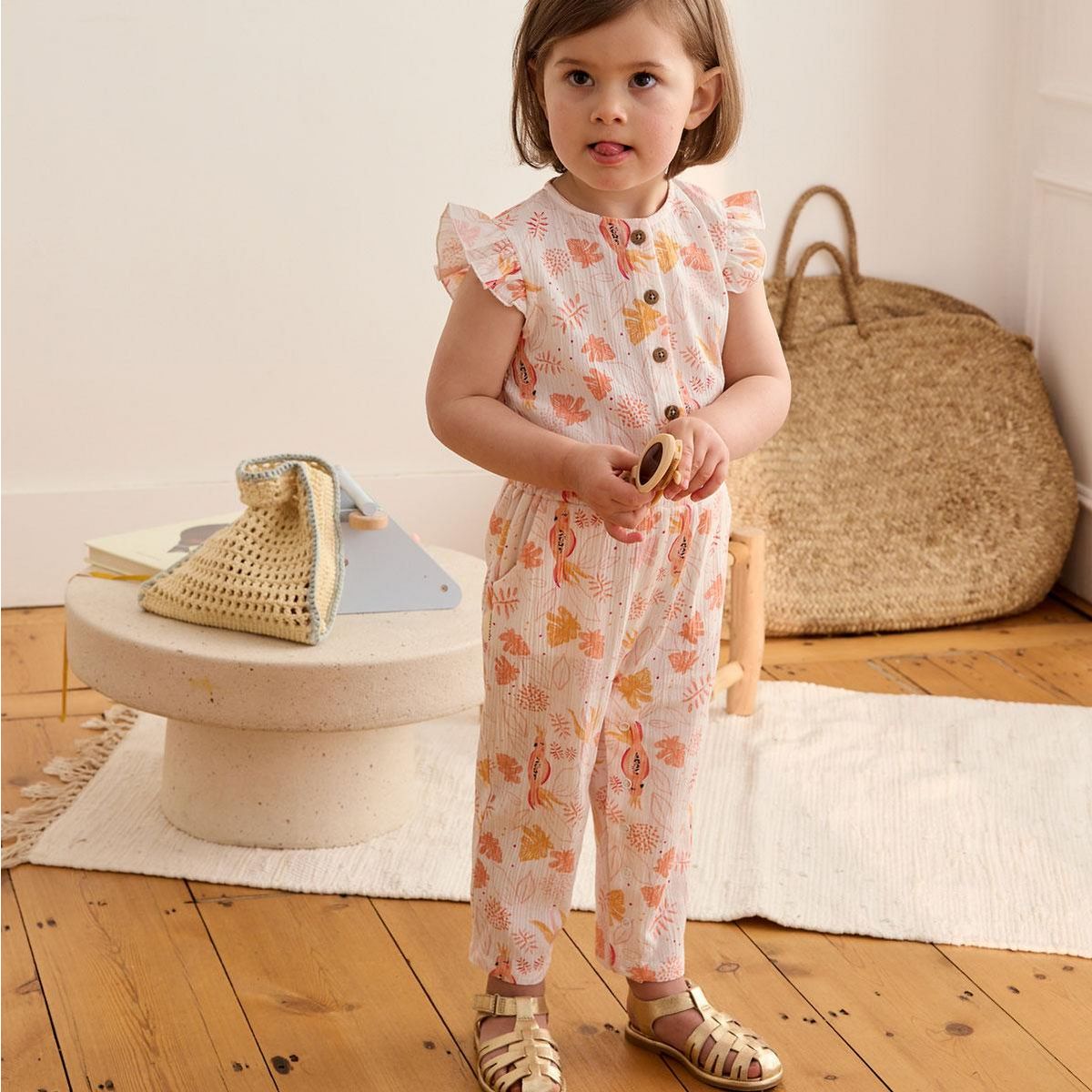 Petit Béguin Combinaison bébé en gaze de coton Sumba