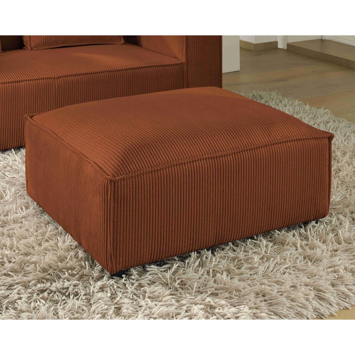 LISA DESIGN Stella - pouf en velours côtelé - style contemporain