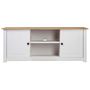 Voir la diapositive 2 : VIDAXL Meuble TV Blanc 120x40x50 cm Bois de pin massif Gamme Panama