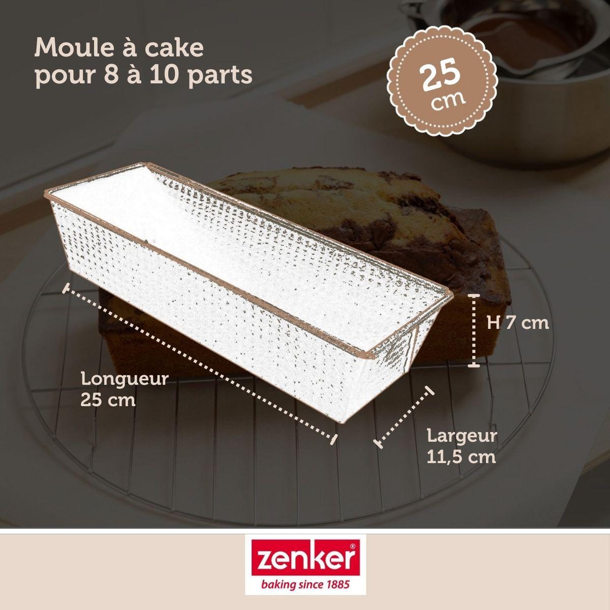 Voir la diapositive 3 : ZENKER Moule à cake 25 cm zenker pure
