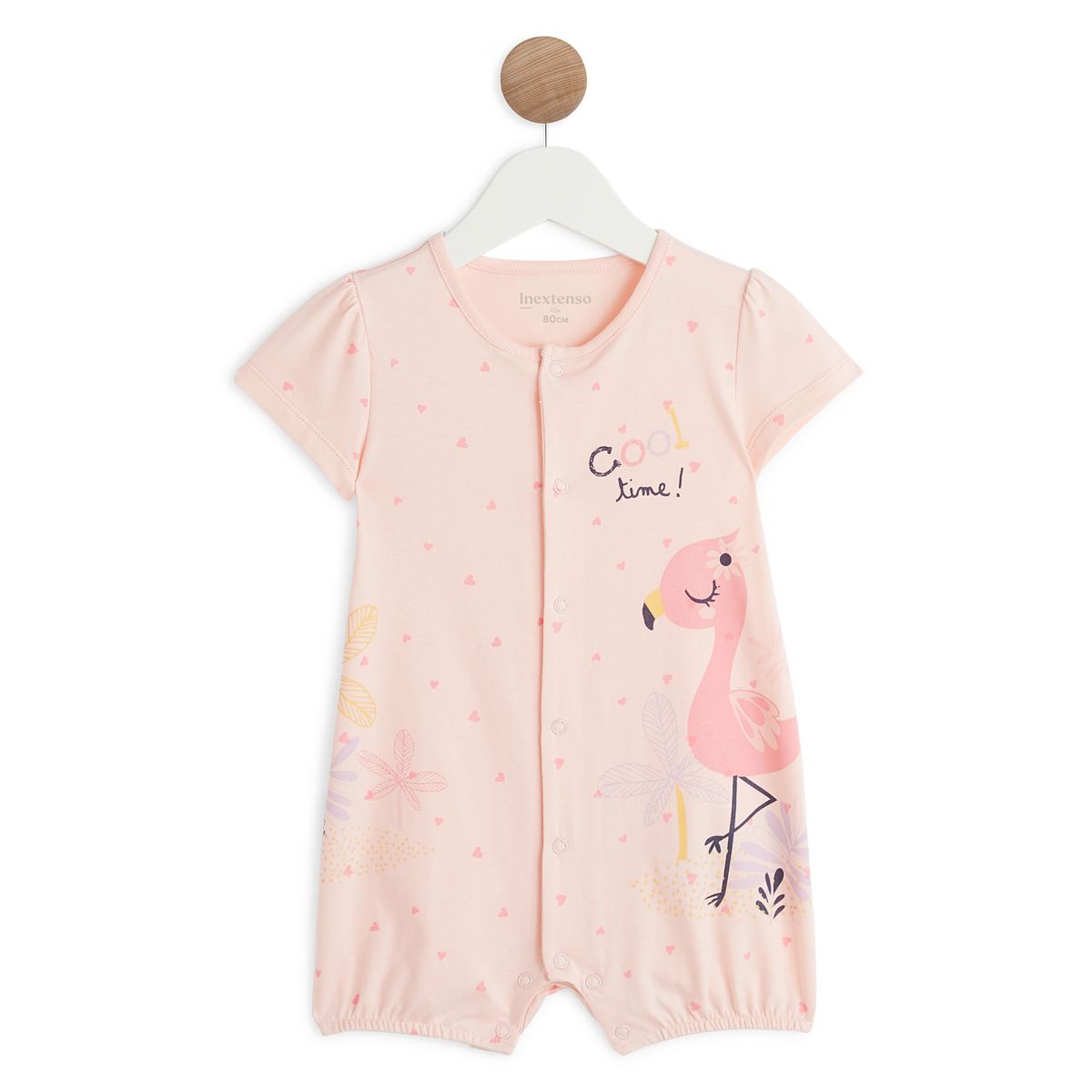 INEXTENSO Combinaison courte flamant rose bébé fille