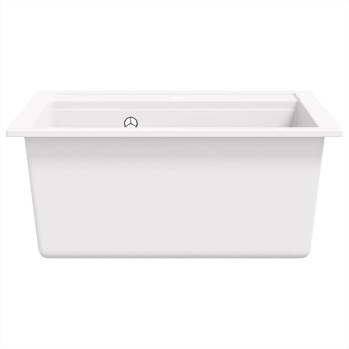 VIDAXL Evier de cuisine Granit Seul lavabo Blanc